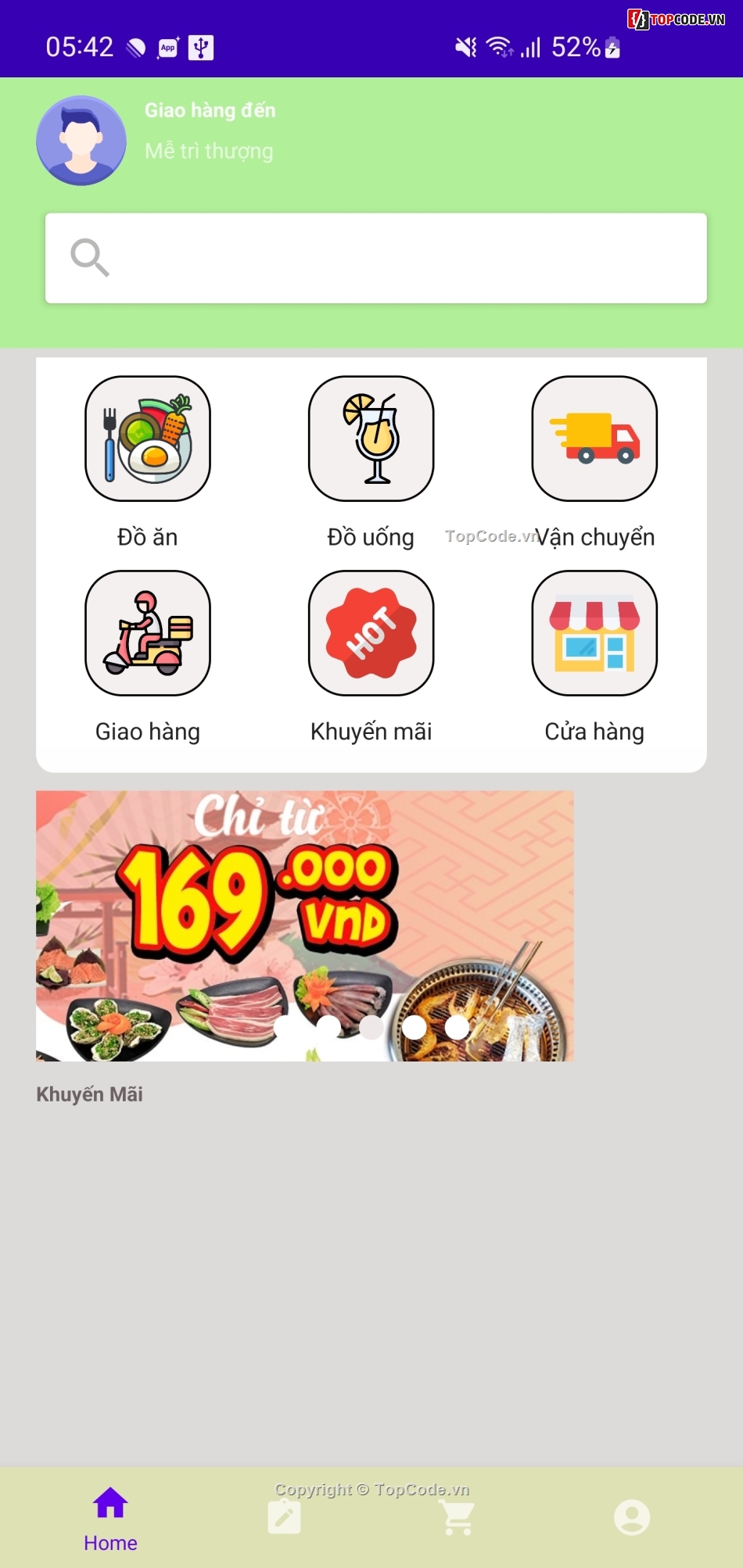 app bán hàng android,app đặt đồ ăn,ứng dụng đồ ăn android