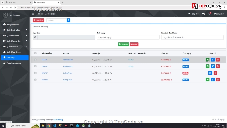 web thương mại điện tử,code đồ án web bán giày php vnpay,code đồ án web bán hàng mvc đẹp thanh toán online,đồ án web bán giày có admin quản lý sản phẩm