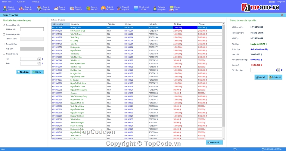 quản lý trung tâm C#,trung tâm ngoại ngữ C#,C# trung tâm ngoại ngữ,Code C# quản lý trung tâm tiếng anh