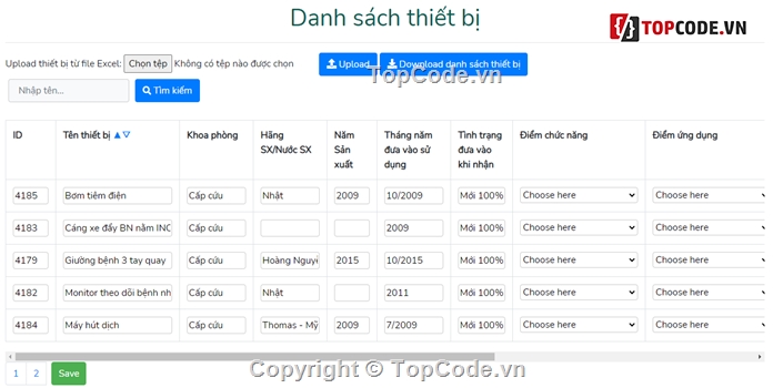 thiết bị y tế,website quản lý,quản lý vật tư,quản lý vật tư y tế,Source code  Quản lý thiết bị vật tư y tế