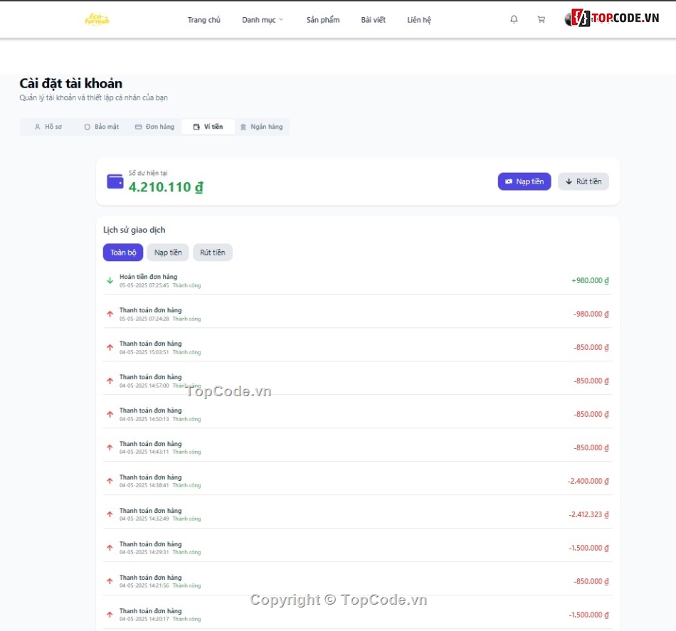 Website bán hàng,AI,Laravel,chat realtime,reactjs,Code đồ án