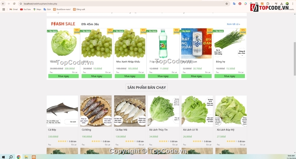 Web bán thực phẩm sạch,Website bán thực phẩm,Website thực phẩm sạch,thực phẩm sạch,web rau củ quả,code bán thực phẩm