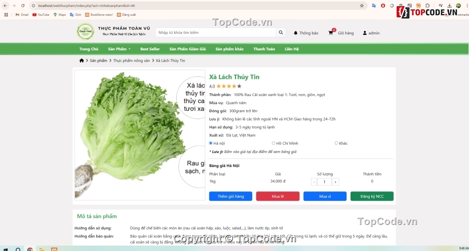 Web bán thực phẩm sạch,Website bán thực phẩm,Website thực phẩm sạch,thực phẩm sạch,web rau củ quả,code bán thực phẩm