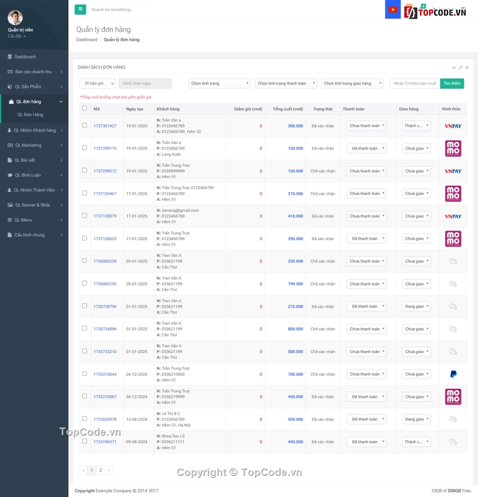 code web bán hàng,thương mại điện tử,web quần áo,web phụ kiện,source code web,share code website