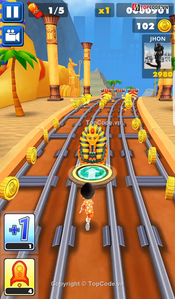 Game Subway endless runner,Người chạy bất tận tàu điện ngầm,Code game Người chạy bất tận,Source code game,Source game unity