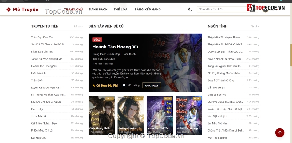 website đọc truyện,truyen chu,website truyện chữ,website truyện,Source website,code website laravel
