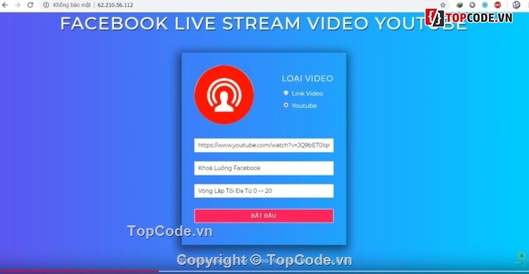 live stream facebook,live stream facebook từ youtube,Video youtube,code stream facebook,Live Stream Video Youtube