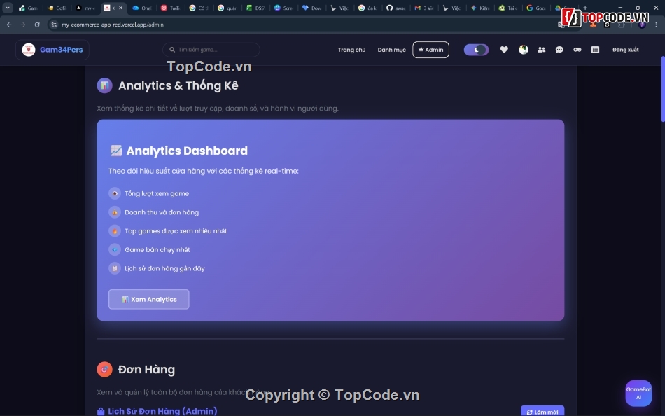 website thương mại điện tử,code website bán hàng,đồ án tốt nghiệp mern stack,source code bán game,thanh toán stripe,chat realtime socketio