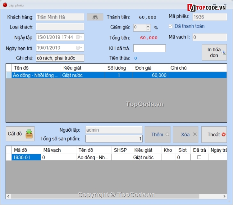 Phần mềm quản lý giặt là,source code quản lý giặt là,quản lý giặt là,demo quản lý giặt đồ