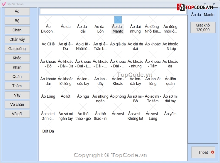 Phần mềm quản lý giặt là,source code quản lý giặt là,quản lý giặt là,demo quản lý giặt đồ