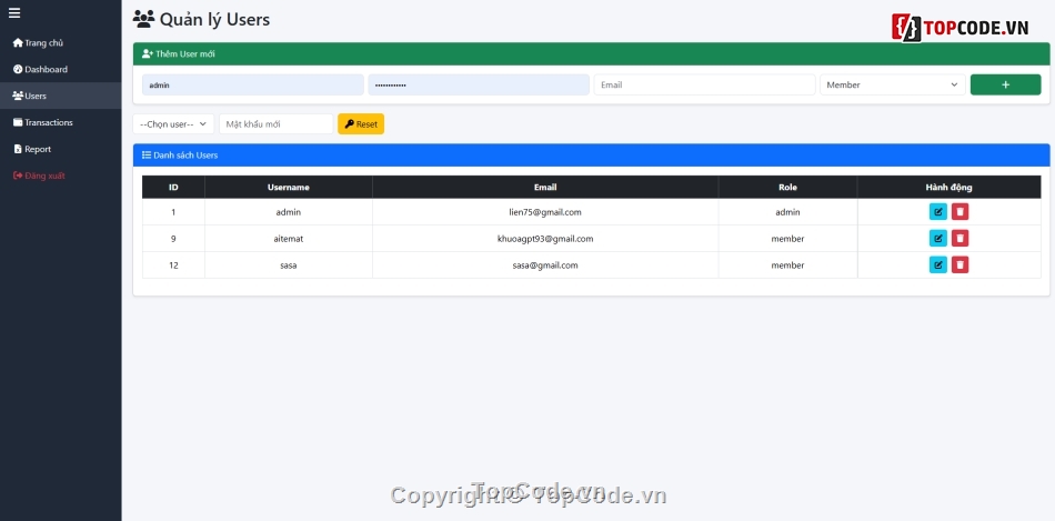Code quản lý,code quản lý chi tiêu,Code web quản lý