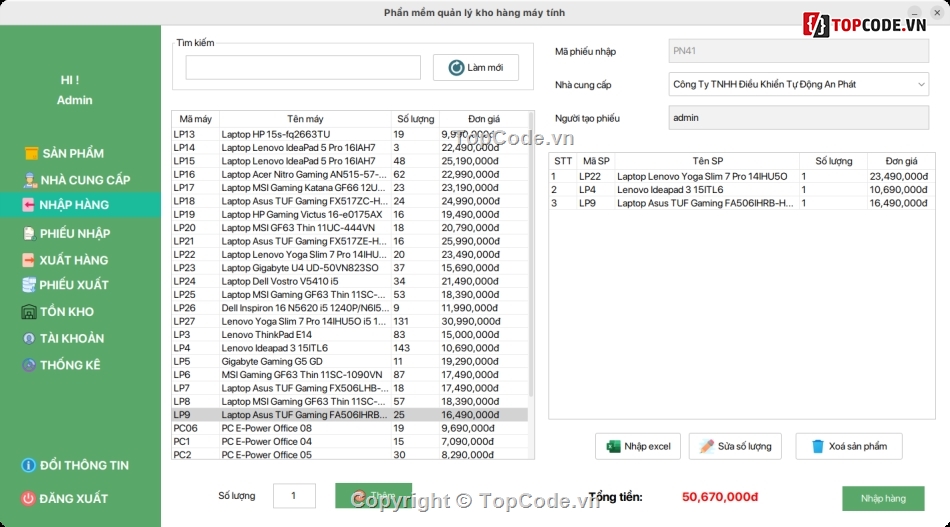 code quản lý kho hàng,quản lý máy tính,code Java,Java Swing,java mvc,quản lý kho hàng