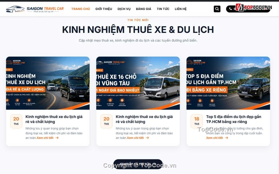 website thuê xe,website chuẩn SEO,web thuê xe,web du lịch