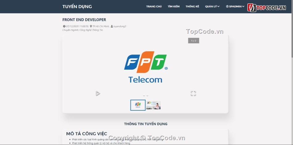 Source code Website,code website đồ án,Code Website Tuyển Dụng Việc Làm,Tuyển Dụng Việc Làm