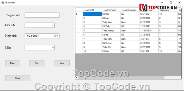 Code quản lý,Quản lý học sinh,mô hình 3 lớp,code C#