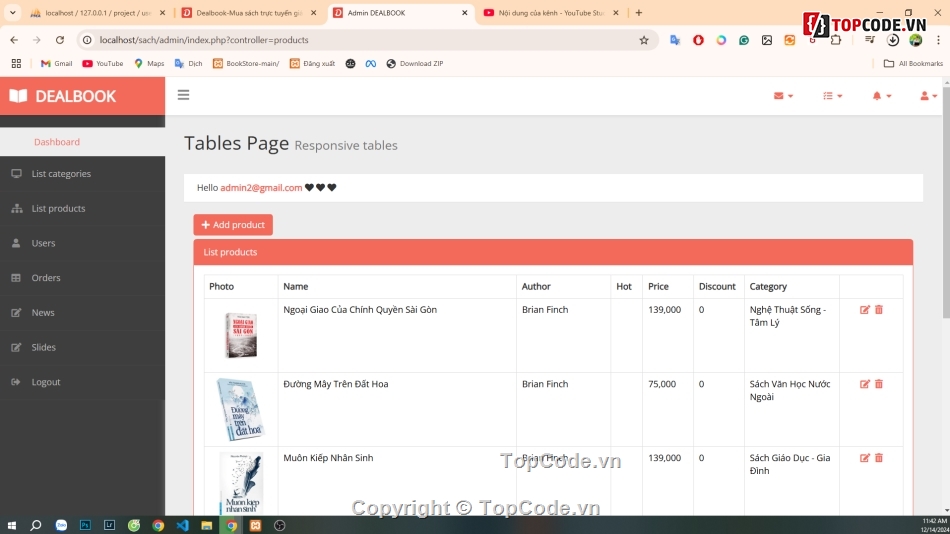 web bán sách,code web bán sách,code bán sách,code đồ án web bán sách,sách