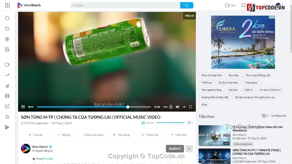 PlayTube,WeeWatch,website chia sẻ video,mạng chia sẻ video,chia sẻ code web chia sẻ video,code chia sẻ video