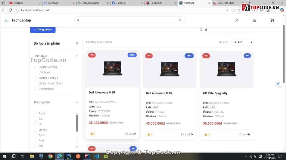 đồ án tốt nghiệp,code web,web laptop