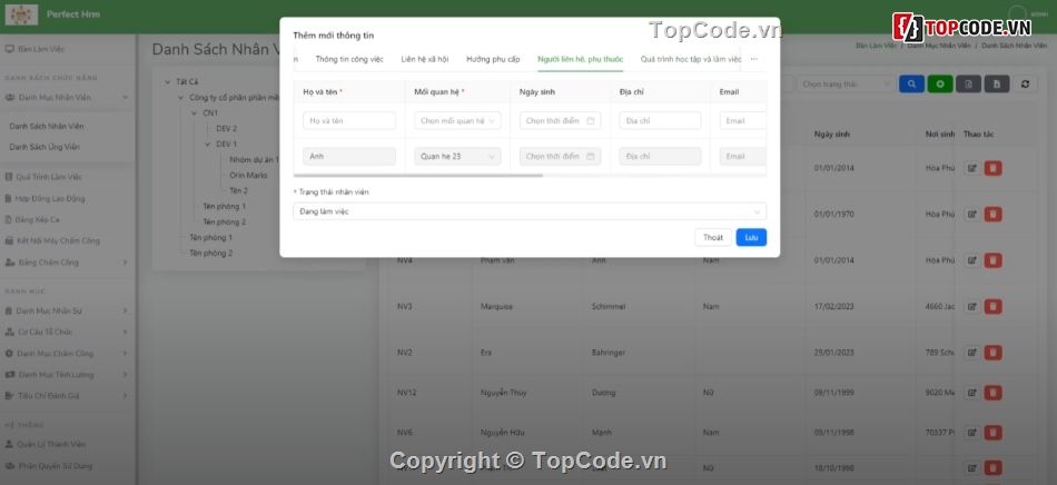 Quản lý nhân sự,đồ án quản lý nhân sự,source code web bao cao,code de hieu va de hiểu nhất