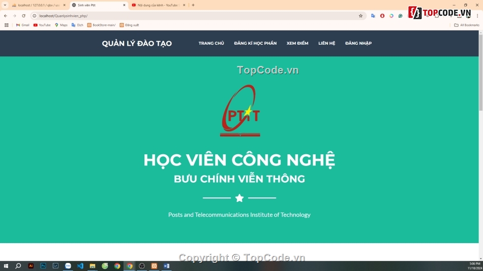web quản lý điểm,quản lý điểm sinh viên,quản lý sinh viên,đăng ký học phần sinh viên