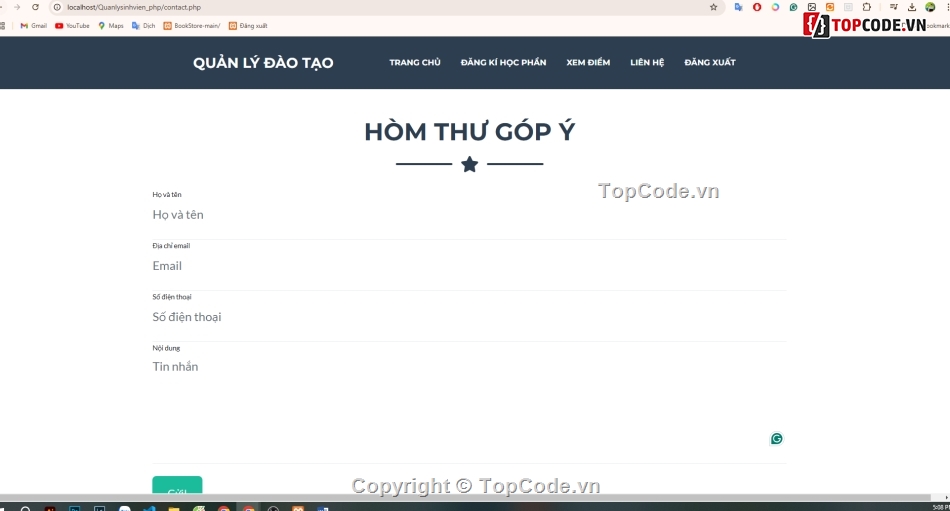 web quản lý điểm,quản lý điểm sinh viên,quản lý sinh viên,đăng ký học phần sinh viên
