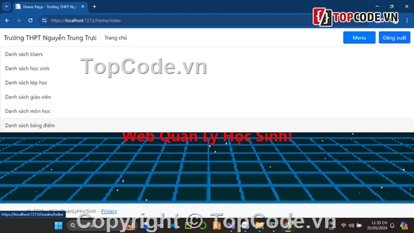 Quản lý học sinh,code web,mô hình MVC,MVC