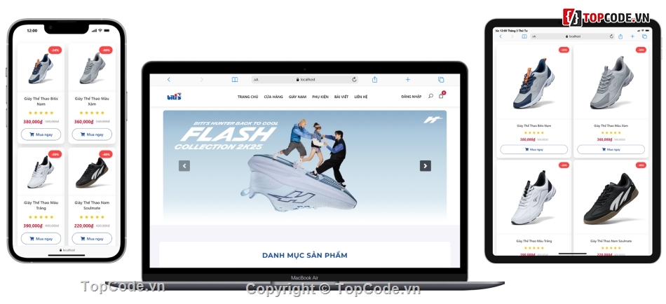 web bán giày,code web bán giày,shop bán giày,code bán áo quần,web bán quần áo,php mysql