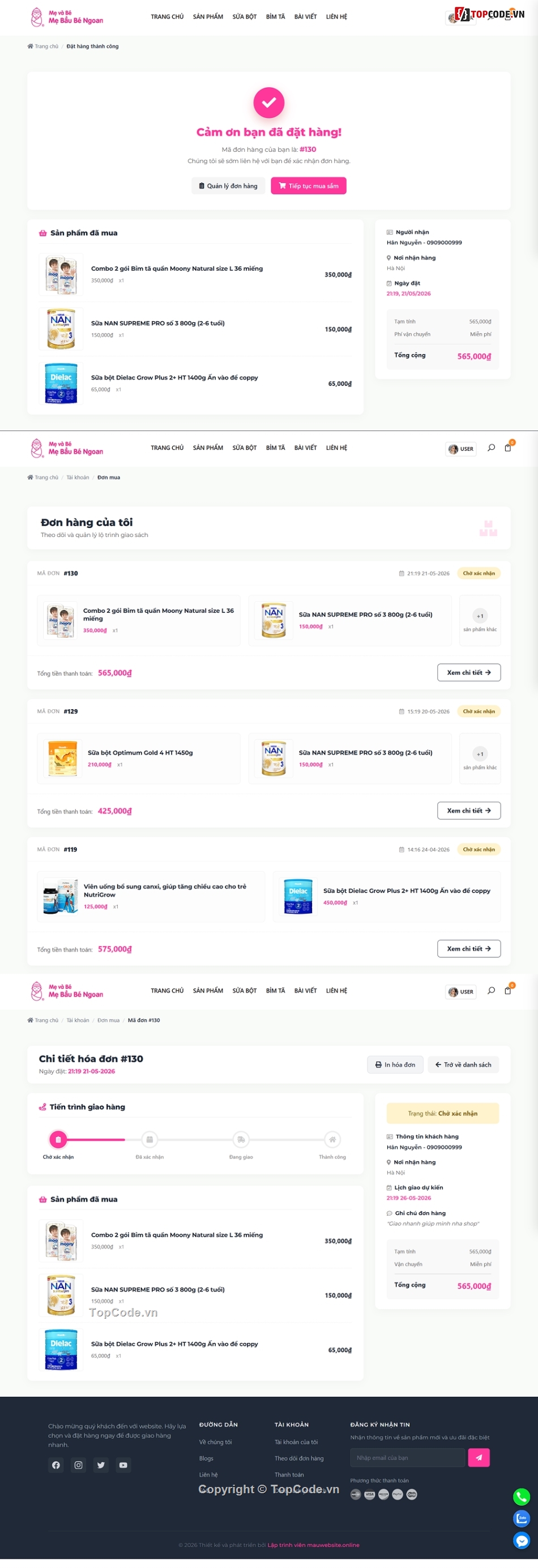 webiste mẹ và bé,website bán sữa,website bỉm tả,cửa hàng mẹ và bé,shop bán sữa,web bỉm tã