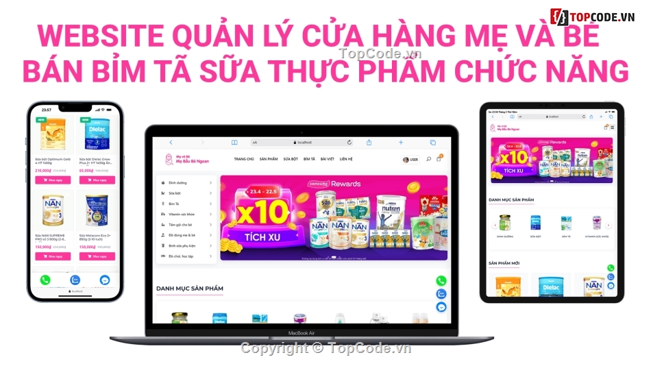 webiste mẹ và bé,website bán sữa,website bỉm tả,cửa hàng mẹ và bé,shop bán sữa,web bỉm tã