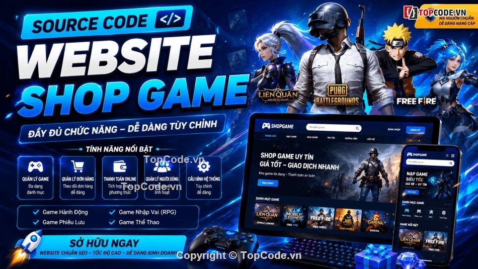 Source web game,Source code game,Website bán game,Code shop game,Source code website bán game,Shop game