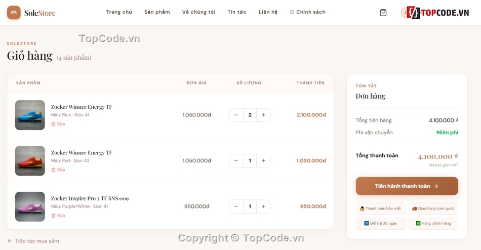 Source code Website,Website bóng đá,Full code Website bán giày,bán giày,Full code bán giày,React