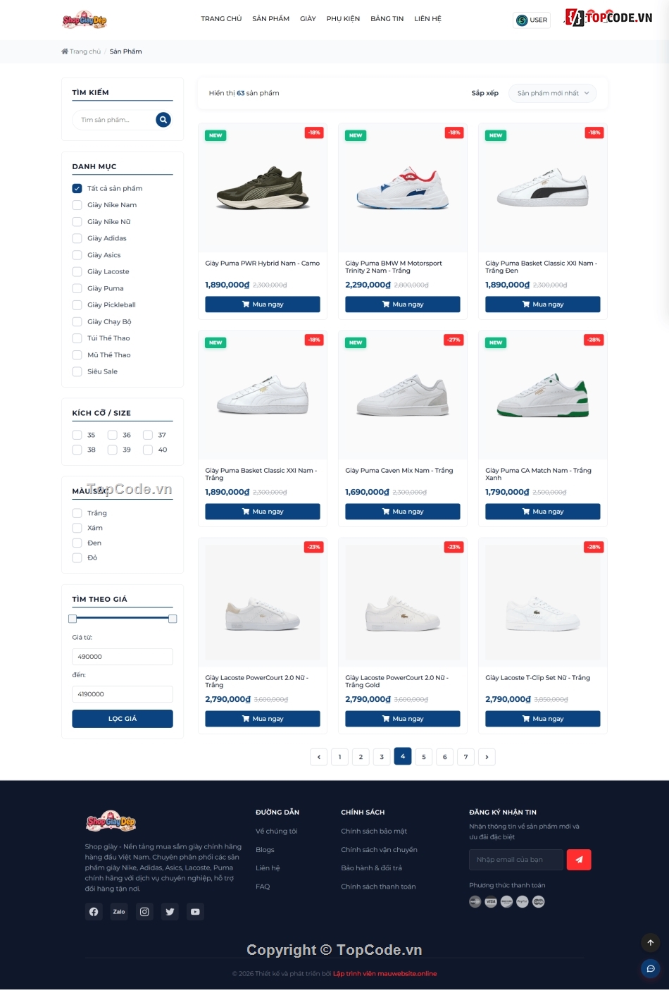 website bán giày dép,web bán quần áo,website bán quần áo,website bán giày thể thao,php mysql,website quản lý bán hàng