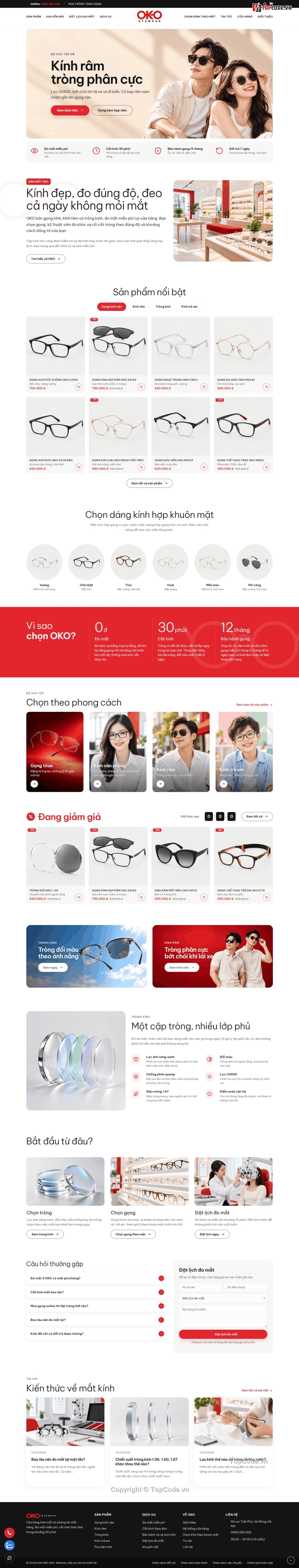 website bán mắt kính,website bán kính mắt,Template website kính mắt,website phụ kiện mắt kính,Giao diện website,website thời trang