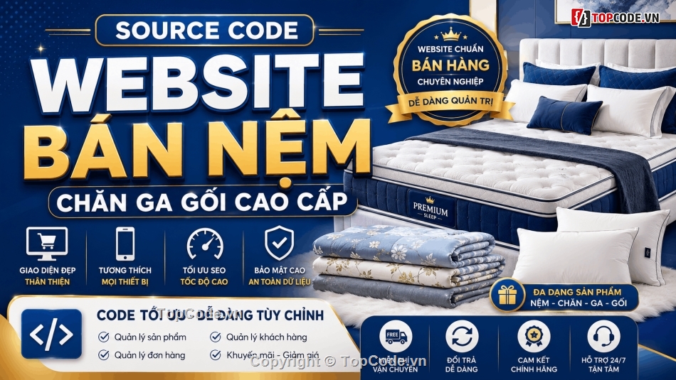 website bán nệm,website bán chăn ga,Source code website bán nệm,Cửa hàng bán nệm,shop bán nệm,php mysql