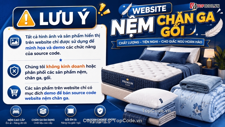 website bán nệm,website bán chăn ga,Source code website bán nệm,Cửa hàng bán nệm,shop bán nệm,php mysql