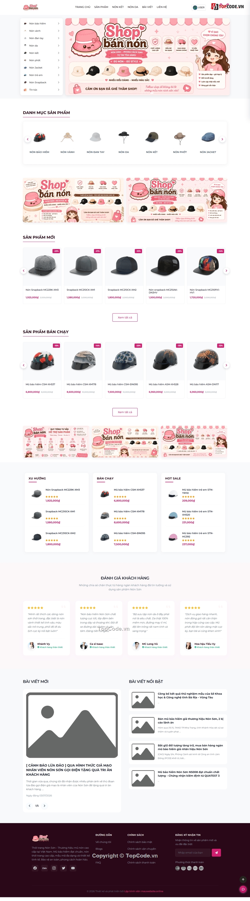 web bán thời trang,website thời trang,website bán nón bảo hiểm,website bán mũ,source code website bán mũ,web bán phụ kiện