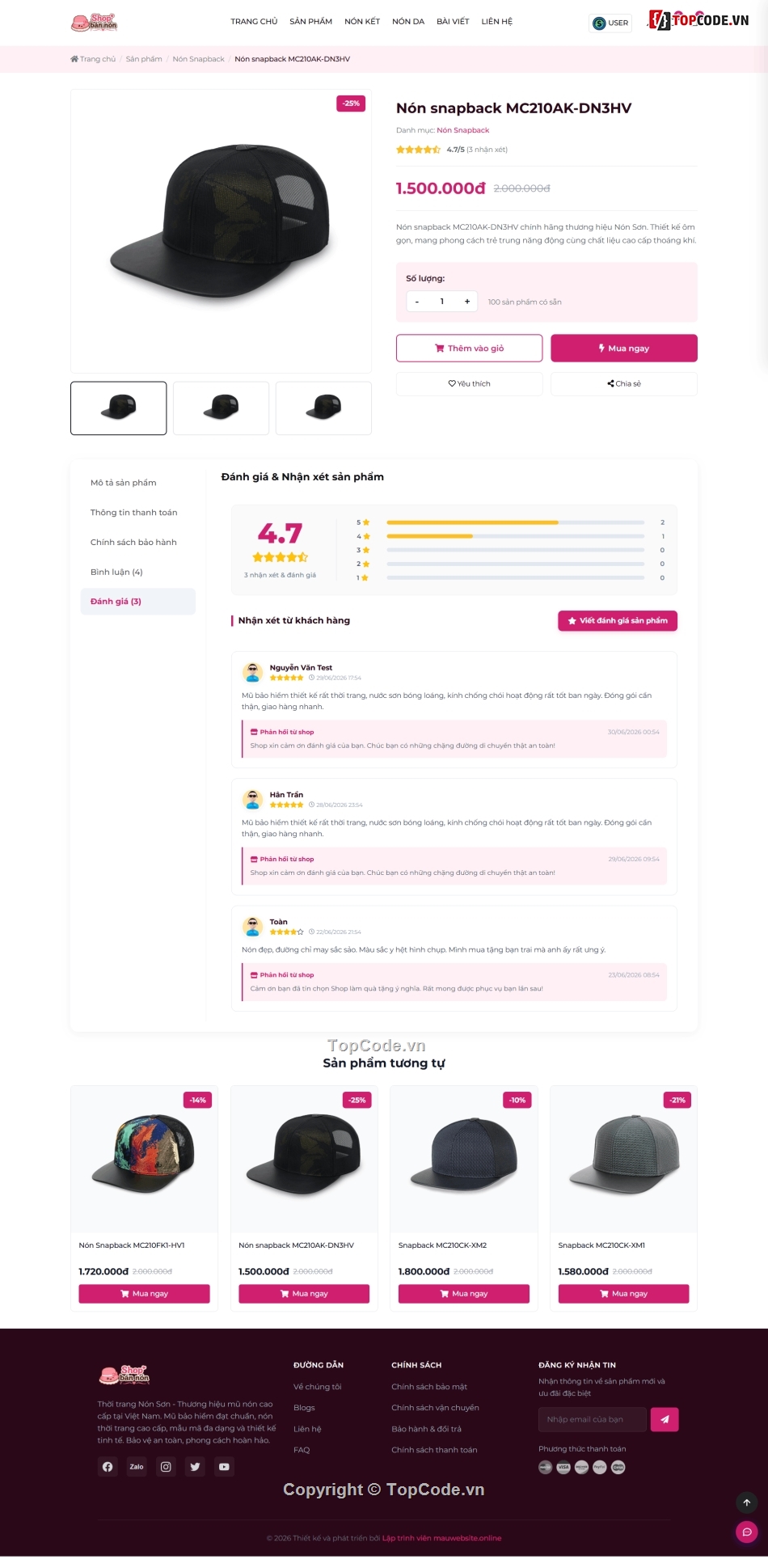 web bán thời trang,website thời trang,website bán nón bảo hiểm,website bán mũ,source code website bán mũ,web bán phụ kiện