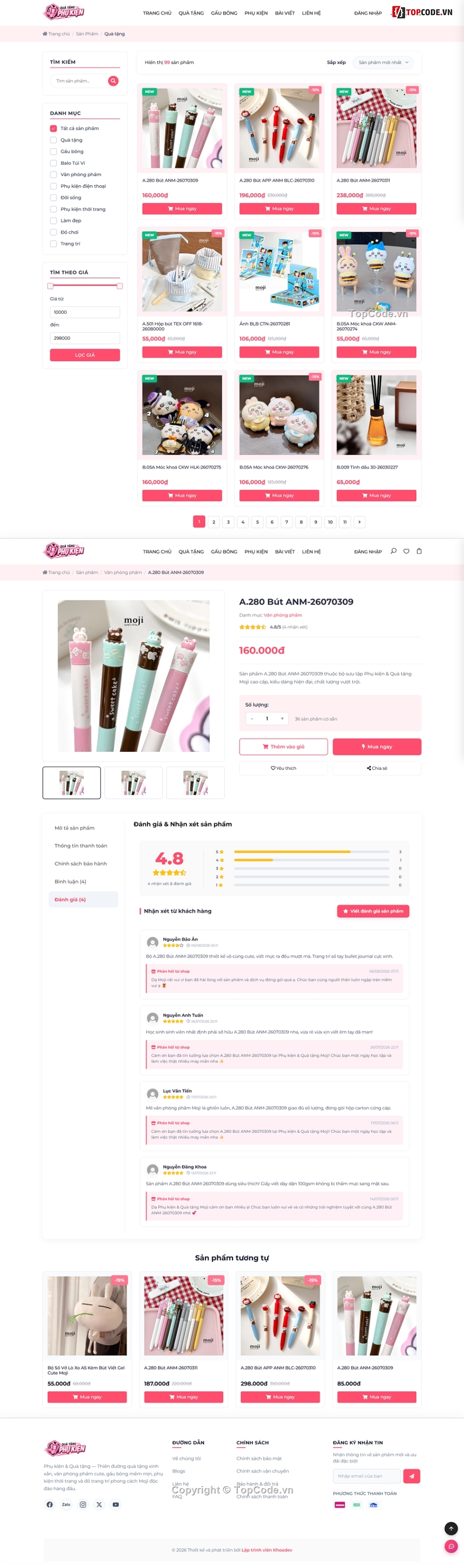 code website bán phụ kiện,web bán phụ kiện,website bán quà tặng,website văn phòng phẩm,website bán gấu bông,website php mysql