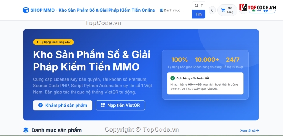 source code bán hàng,shop mmo php,website bán sản phẩm số,auto giao hàng php,bán key license tự động