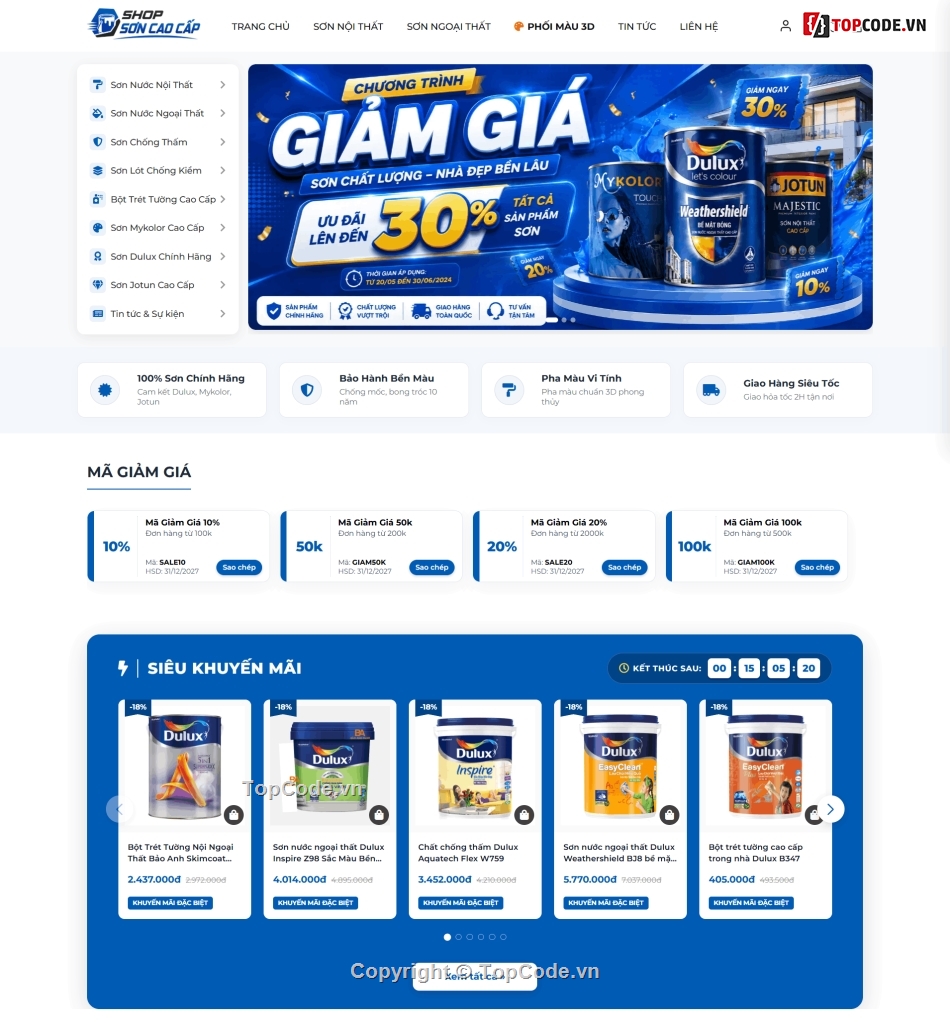 website bán sơn,Sơn Dulux,source code website bán sơn,Sơn Kova,share code website bán sơn,Sơn Jotun