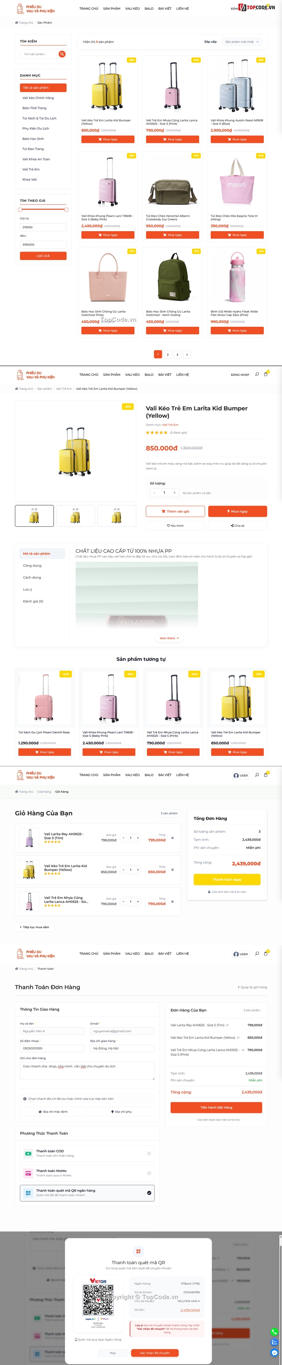 code bán áo quần,code web bán vali,code web bán balo,website bán vali,website bán quần áo,php mysql