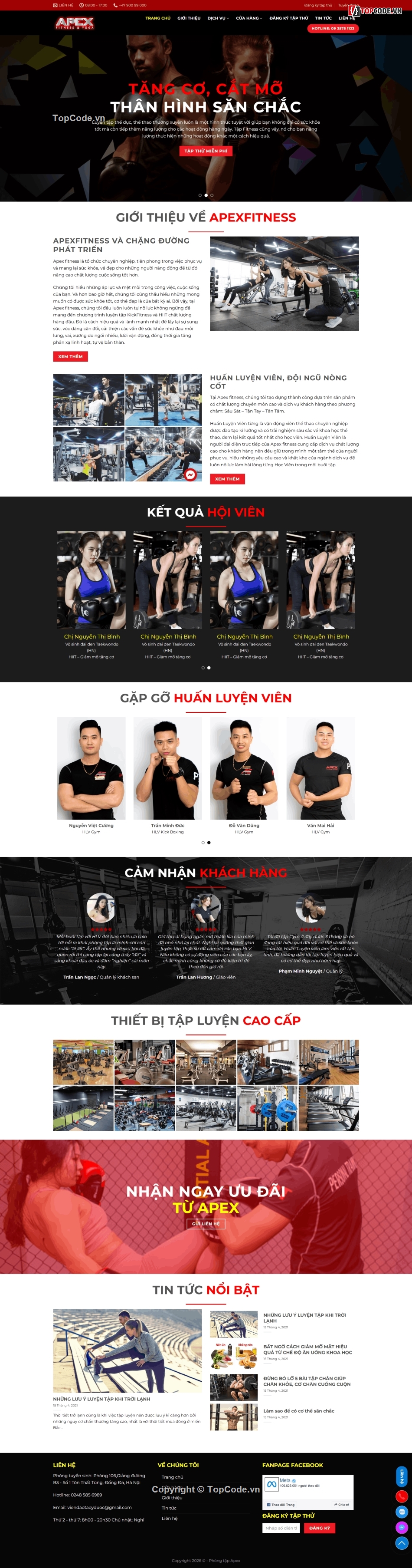 Source code phòng gym,website phòng gym,website thể thao,website dịch vụ phòng gym yoga,website yoga,Website quản lý phòng gym