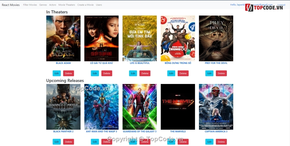 .NET,Website ASP.NET MVC5,ReactJS,code giới thiệu phim