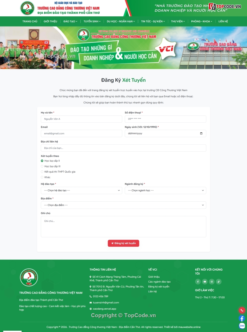 website đào tạo,website trường học,web trường cao đẳng,trung tâm đào tạo,website giới thiệu trường cao đẳng,website khóa học