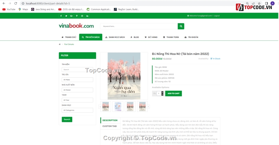 web bán sách,Web bán sách bằng java spring boot,Đồ án web bán sách bằng java,website bán sách,Hệ thống web bán sách bằng spring,full code web bán sách online