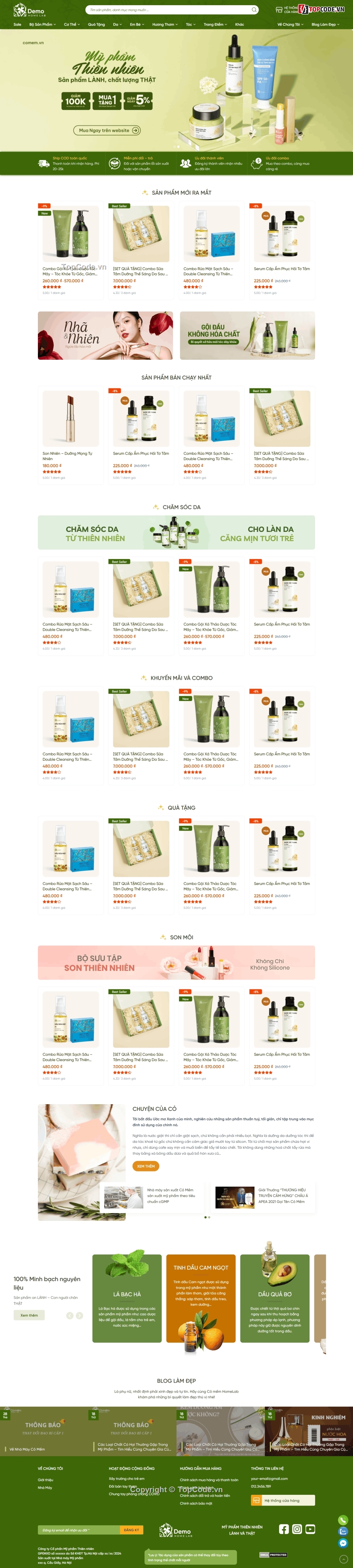 website mỹ phẩm,shop mỹ phẩm,web mỹ phẩm,code web mỹ phẩm,Template mỹ phẩm,Giao diện website spa