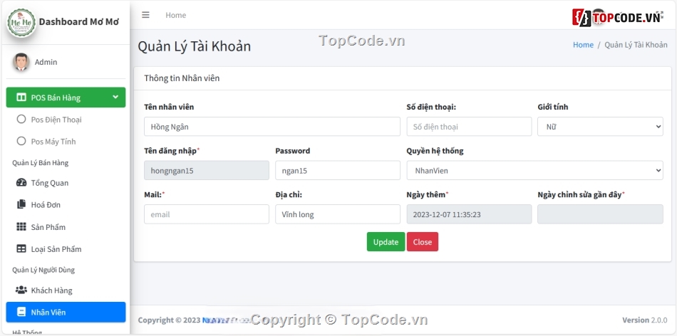 quản lý bán hàng PHP,code quản lý bán hàng,Website bán hàng,code quản lý cửa hàng,pos web bán hàng php mysql,đồ án web bán trà sữa php