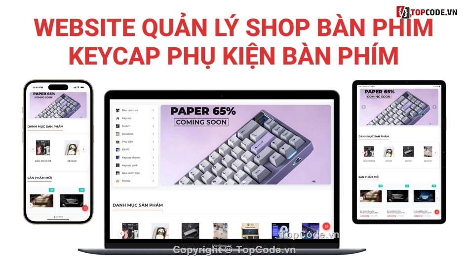 website shop bàn phím,website bán bàn phím,shop bàn phím,shop keycap,php mysql,website quản lý bán  hàng