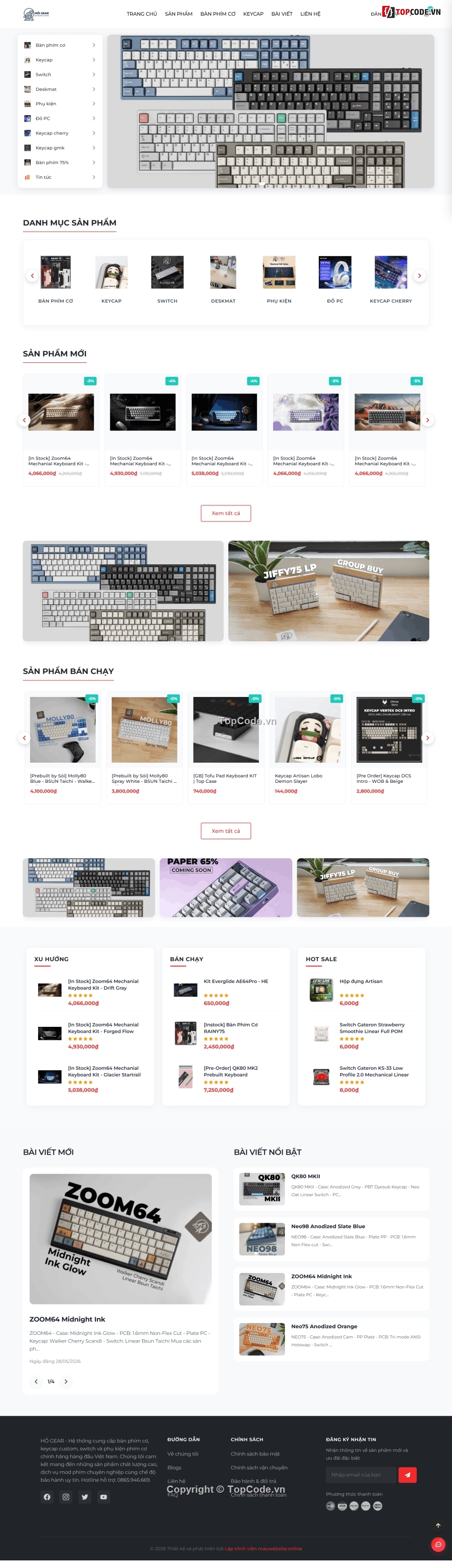 website shop bàn phím,website bán bàn phím,shop bàn phím,shop keycap,php mysql,website quản lý bán  hàng