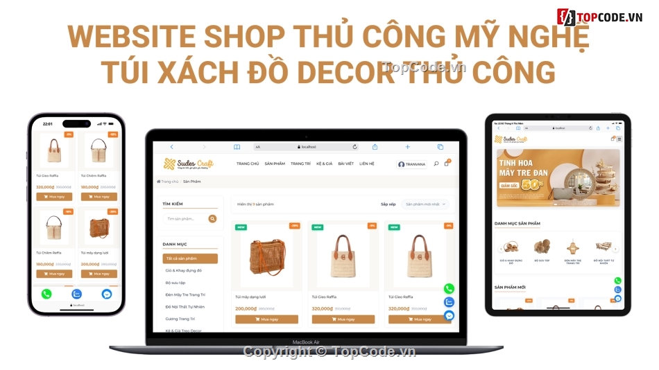 website shop thủ công mỹ nghệ,website shop  mỹ nghệ,website handmade,php mysql,website đồ thủ công,website quản lý bán  hàng